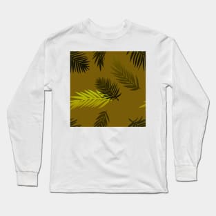 Gold Palm Leaves Long Sleeve T-Shirt